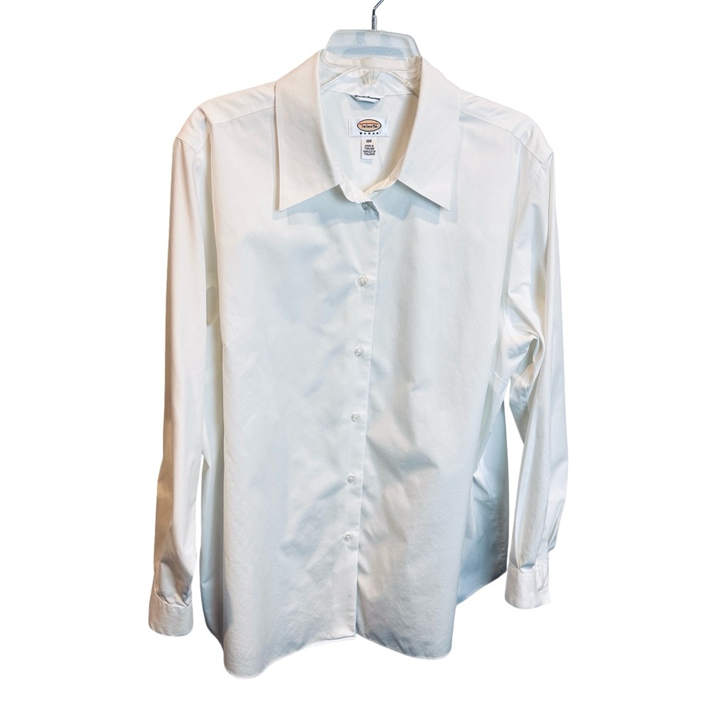 Talbots Women's White Long Sleeve Blouse‎ Wrinkle Resistant 16